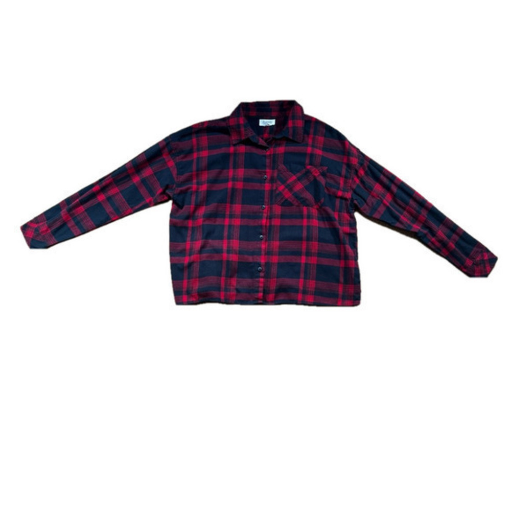 Boston Traders Red and Black Plaid Button Down Shirt